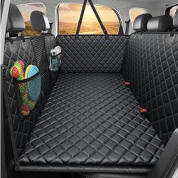 URPOWER Back Seat Extender for Dogs - Large Hard Bottom Dog Car Seat Cover Holds 550lbs, Waterproof Comfortable Dog Hammock Pet Bed with High-Density 