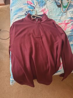 Maroon Quarter-Zip Pullover Sweatshirt