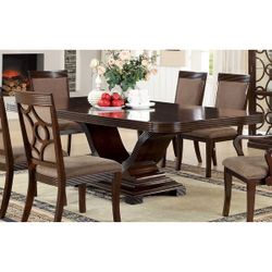 Furniture of America Cins Modern Walnut 96-inch Extension Dining Table