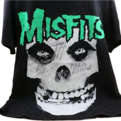Vintage Signed Misfits Shirt, Belt Buckles & Strings