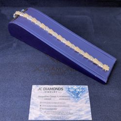 Bracelet 10k Gold Diamonds Real Certified 
