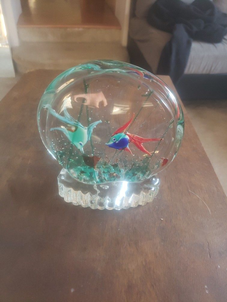 Murano Fish Paperweight Glass
