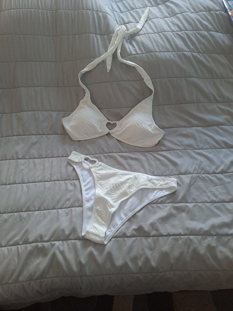 White Heart Bikini size Large