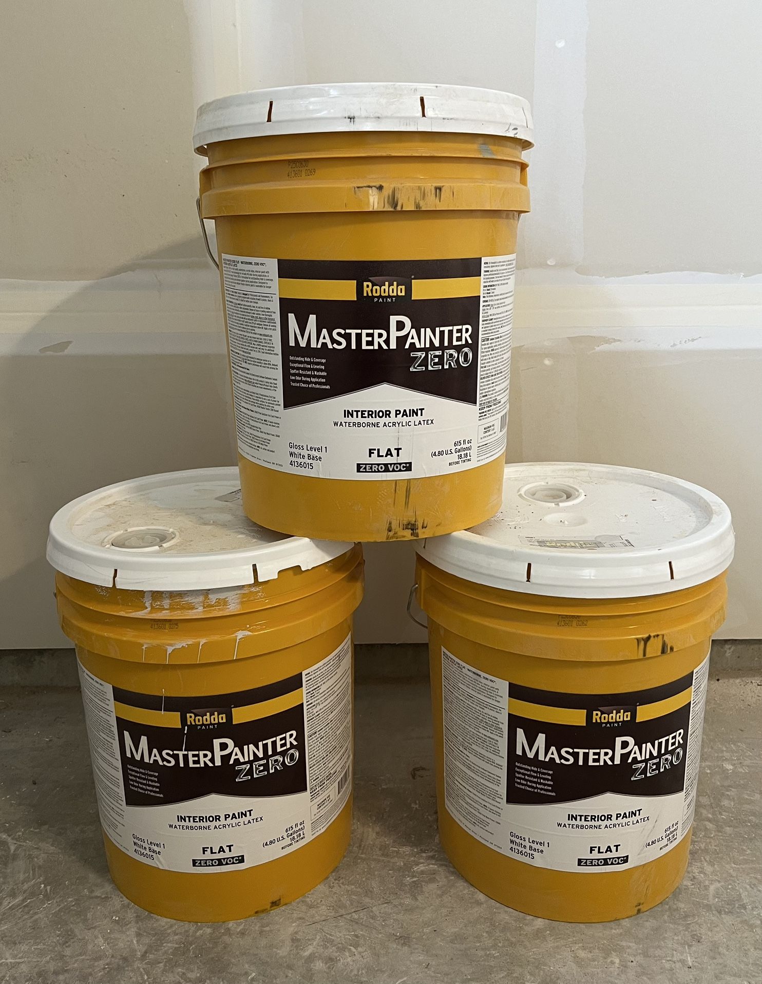 Interior Paint. Color Metro. Flat. Total 3 Buckets/ 15 Gallons