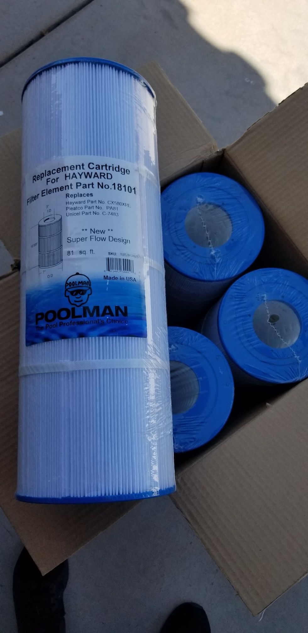 4 Pool filters Hayward CX580RE poolman 18101