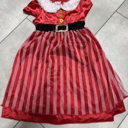 Girls XS Red Santa Mrs. Claus Christmas Holiday Nightgown Pajamas Pajama size 4/5
