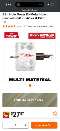 Milwaukee 3 in. Hole Dozer
