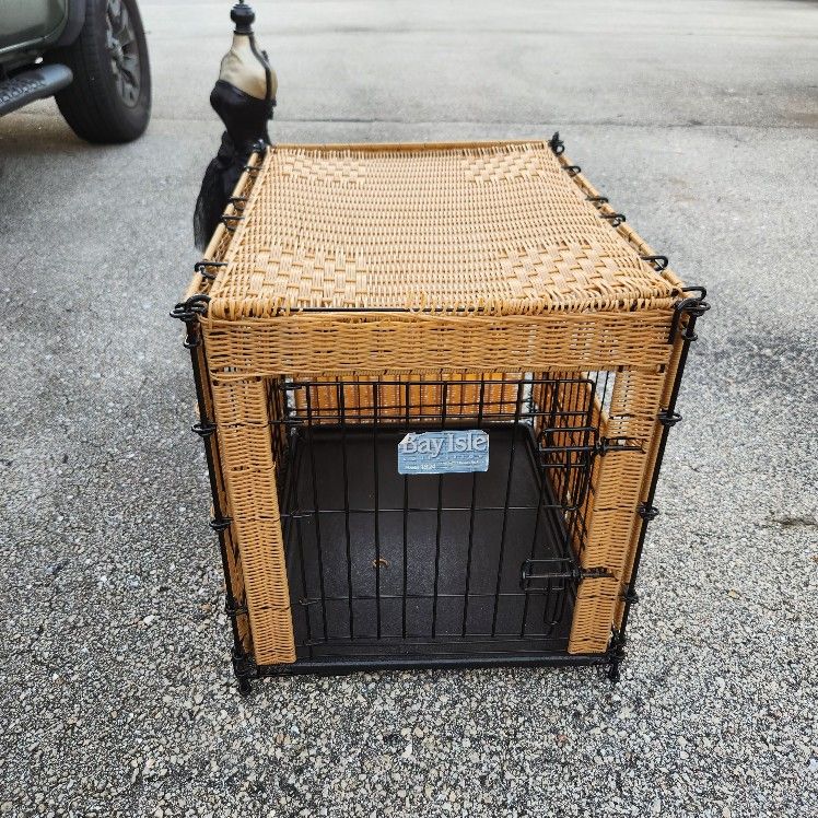 MidWest Bay Isle Wicker-Style Dog Crate Medium