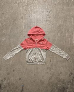 HOLLISTER CLASSIC HOODIE PINK + GREY S