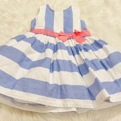 Carter's White/Blue Striped Dress *18 Months