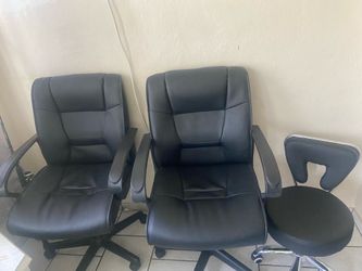 2black leather chairs.