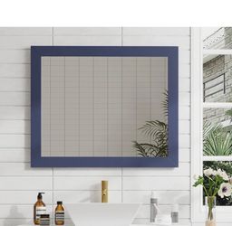 Brand New Blue Framed Bathroom/Wall Mirror - still in box