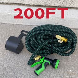 200FT Flexi Hose Lightweight Expandable Garden Hose, 3/4 Inch Solid Brass Fittings and Double Latex Core