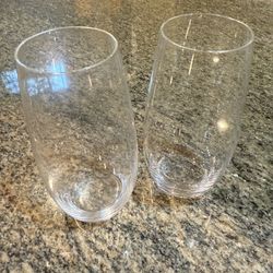  (2) Riedel O Series Stemless Champagne Flutes 6” Crystal Prosecco Glasses EUC