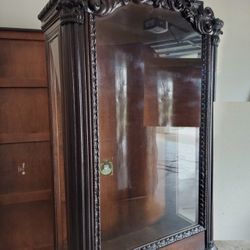 Large Solid Wooden Curio Cabinet 