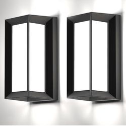 (Brand New in Box) Sytmhoe Outdoor Wall Sconce Lights, 2Packs 24W 5000K Daylight White Aluminum Exterior Light Fixture Wall Mount Ip65 Waterproof, Led