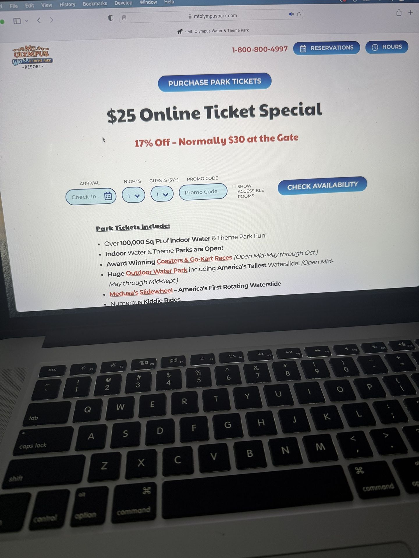 Mt. Olympus Park Tickets  (Wisconsin Dells)