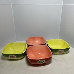 Gerber Daisy Set of 4 Bowls Beautiful Colors 