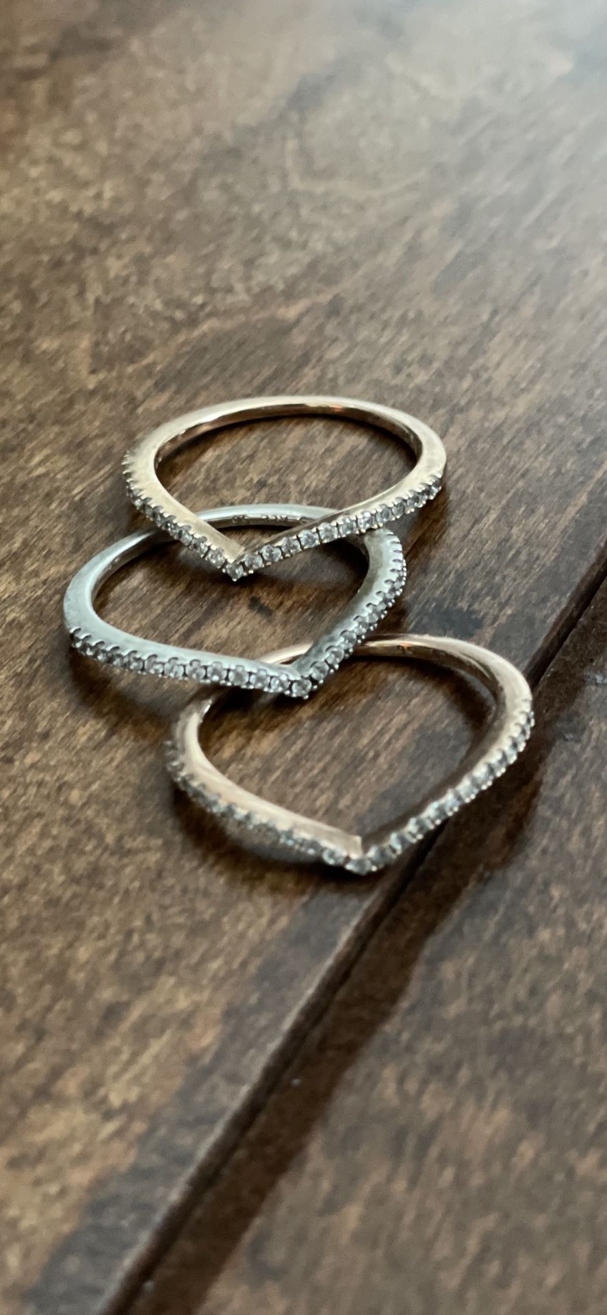 Pandora Sparking Wishbone Rings