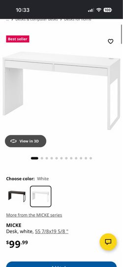 White Micke IKEA Desk