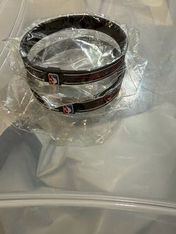 2 Pack Phiten NBA S-Pro Titanium Bracelets Black Red White Size 65 New NOS