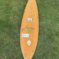 Vintage Plastic Fantastic Surfboard 6’-11”