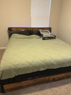 King size bed frame and entertainment