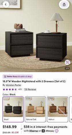 Wayfair nightstand set of 2