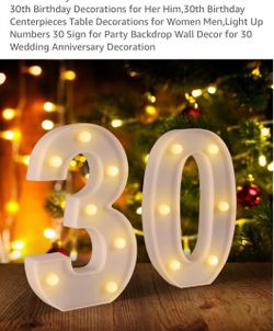 30th Birthday Light Up Numbers
