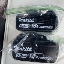 Makita 2 Batteries 18 Amp 5.Ah Condision News Nuevas Never Used No Usadas $140 Price Firm 