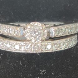 Ladies 14kt White Gold Wedding Set 