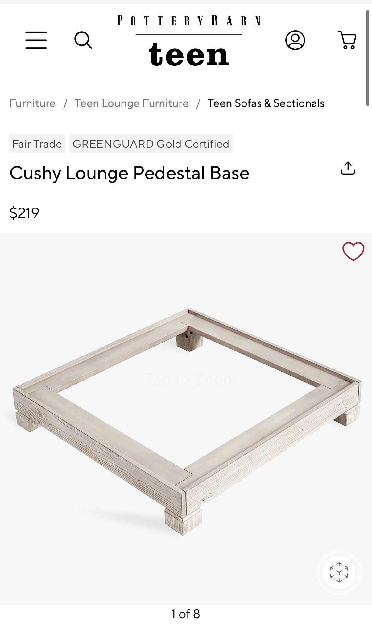 Pottery Barn Teen Cushy Lounge Pedestal Base