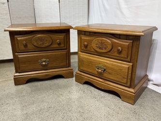 STANLEY Wheat Sheaf Motif Nightstand Set (Set of 2)
