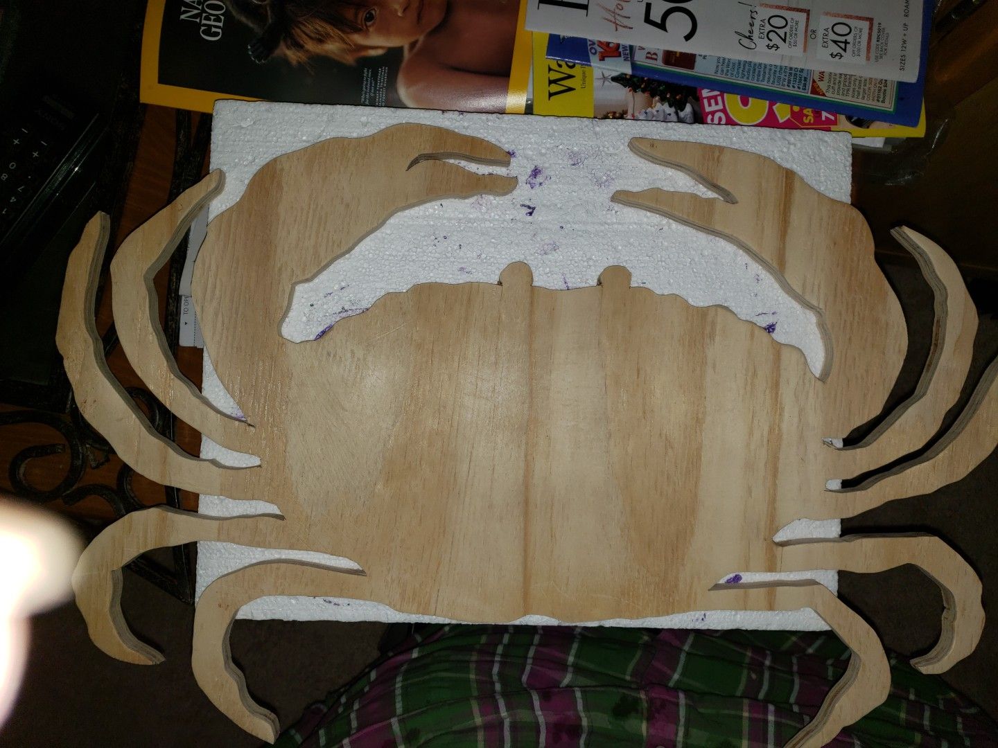 23 inch Wide Handmade Wooden Crab