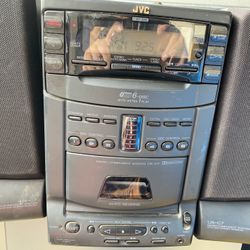 Vintage JVC UX-C7  Micro Component System 6 Multidisc Player & Tape Player