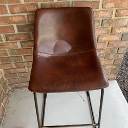 Leather Bar Height Stool