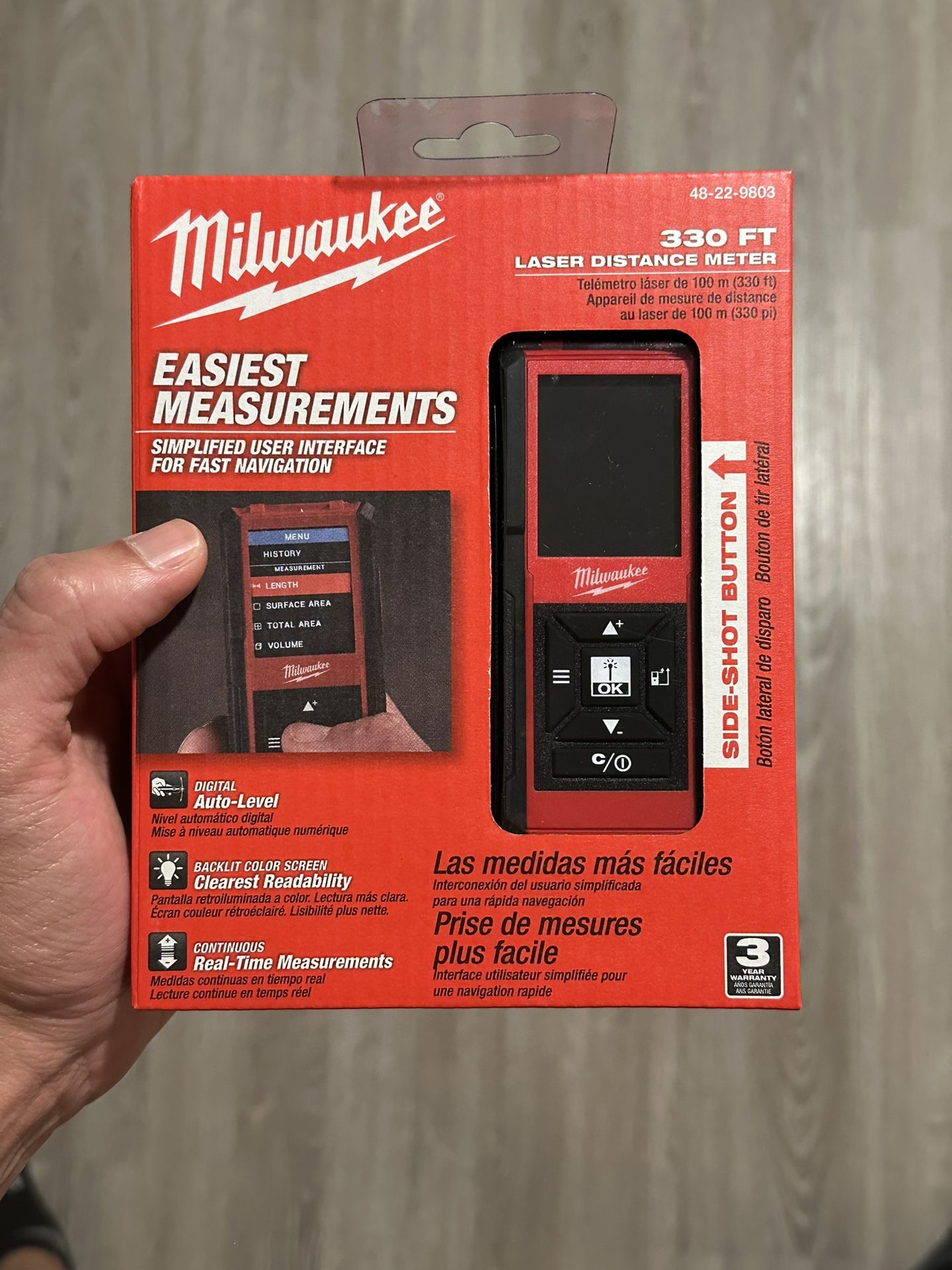 Milwaukee 330ft Laser Distance Measure Digital Auto-Level Color Screen