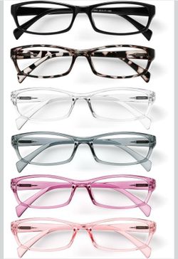 Gaoye Reading Glasses for Women, 6 pack Fashion Readers for Women Men Spring Hinge Eye Glasses, Blue Light Reading Glasses