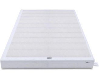Amazon Basics Smart Box Spring Bed Base, 9-Inch Height Mattress Foundation, Tool-Free Easy Assembly, Strong Support, Queen, 79"L x 59.5"W x 9"H, White