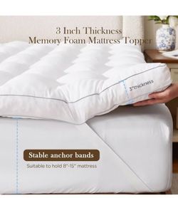3Inch Memory Foam Mattress Topper Queen