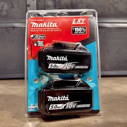 Two Makita LXT 18v 5.0 Batteries