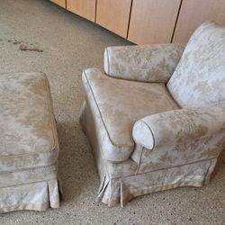 Mint PROEFESSIONAL Upholstered Armchair & Ottoman 