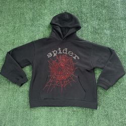 Sp5der Hoodie Black Rhinestone Og Web Sizes Small Medium Large New Spider Hoodie Sweater Hooded Sweatshirt Hood Bling Gemstone 💎 $120 Firm FCFS 🔥