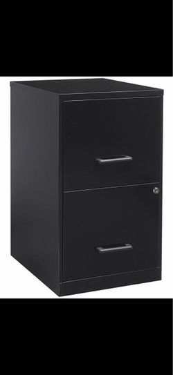 Black Metal 2-Drawer Locking File Cabinet – Office Storage - $50