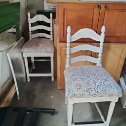 Wood chairs. 2 tall white.
