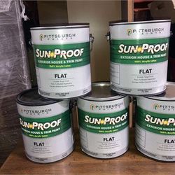 (5) PPG Sunproof Exterior House and Trim FLAT 