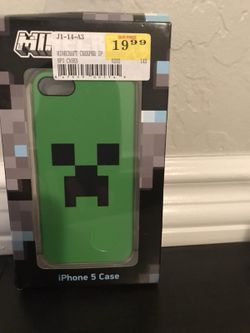 Mincraft creeper iPhone 5 case never used