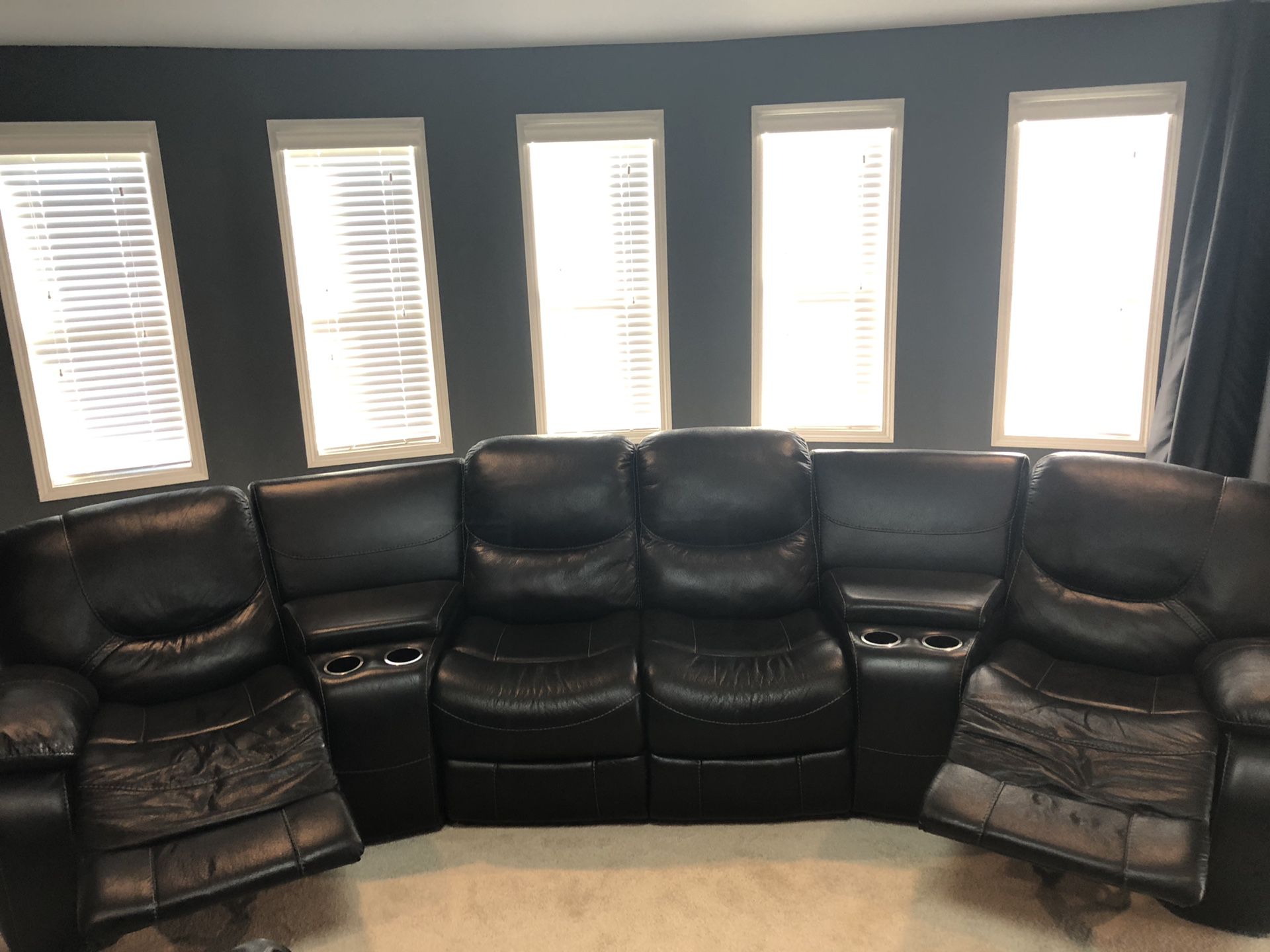 Black Leather Sectional