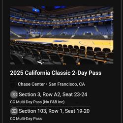 NBA CALI CLASSIC BBALL TIX FOR SALE (Warriors, Lakers, Spurs, and Heat)