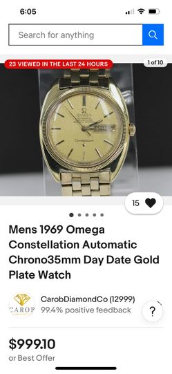 Omega 1969 Automatic Gold Watch